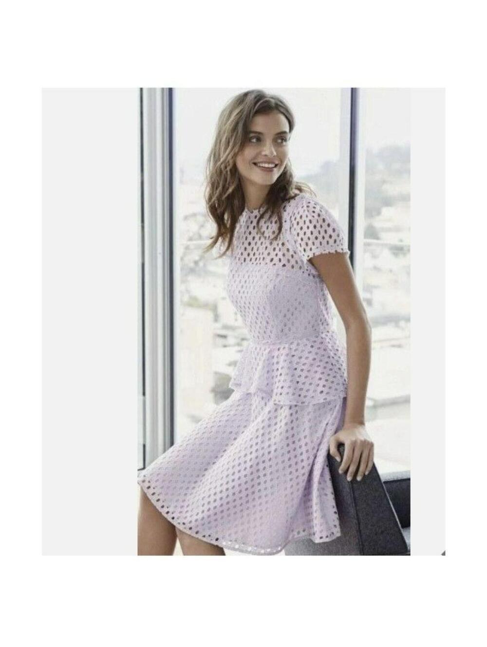 Lilac / purple eyelet Banana republic dress. Sz 12